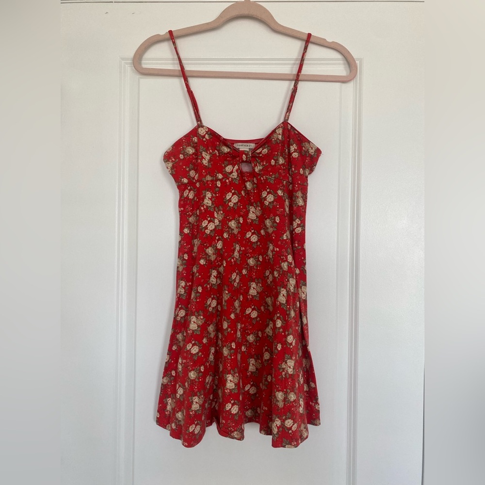 Red Floral Summer Dress